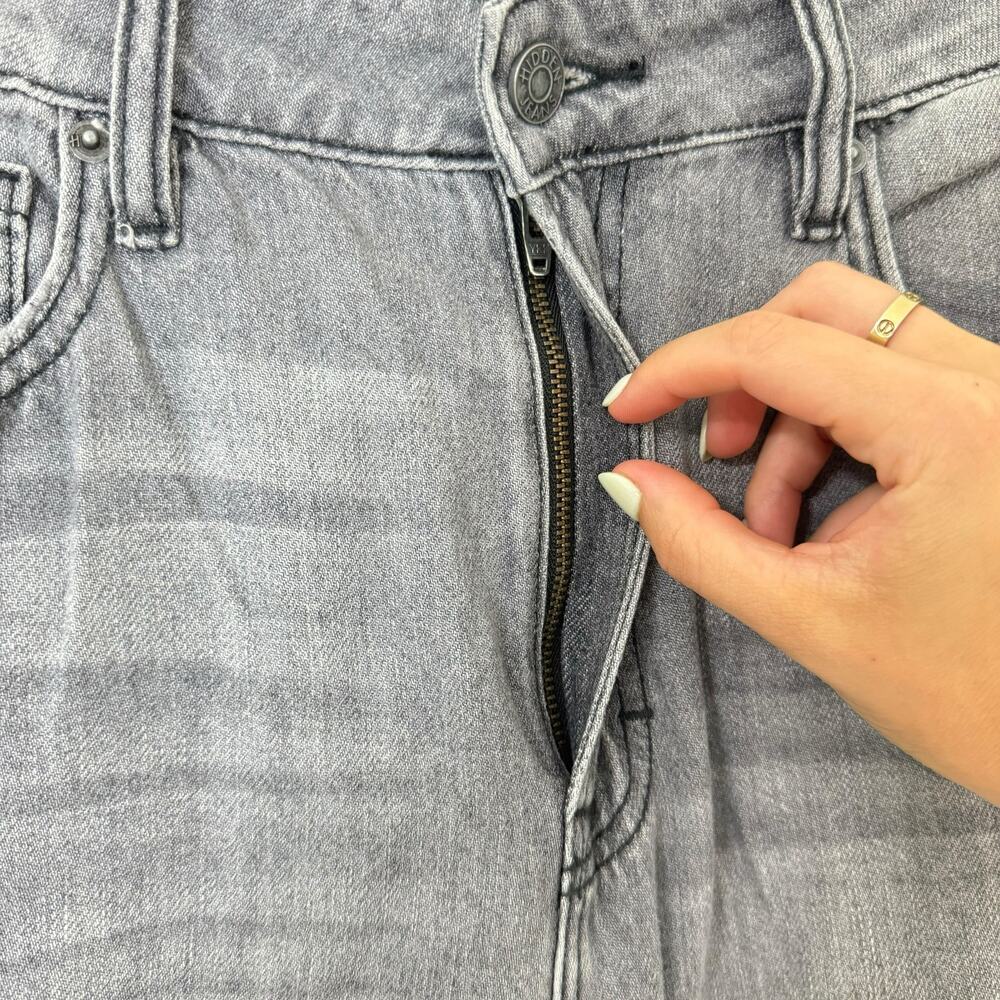 Hidden NWT Happi Flare Grey High Rise Distressed Cotton Jeans - Picture 7 of 10
